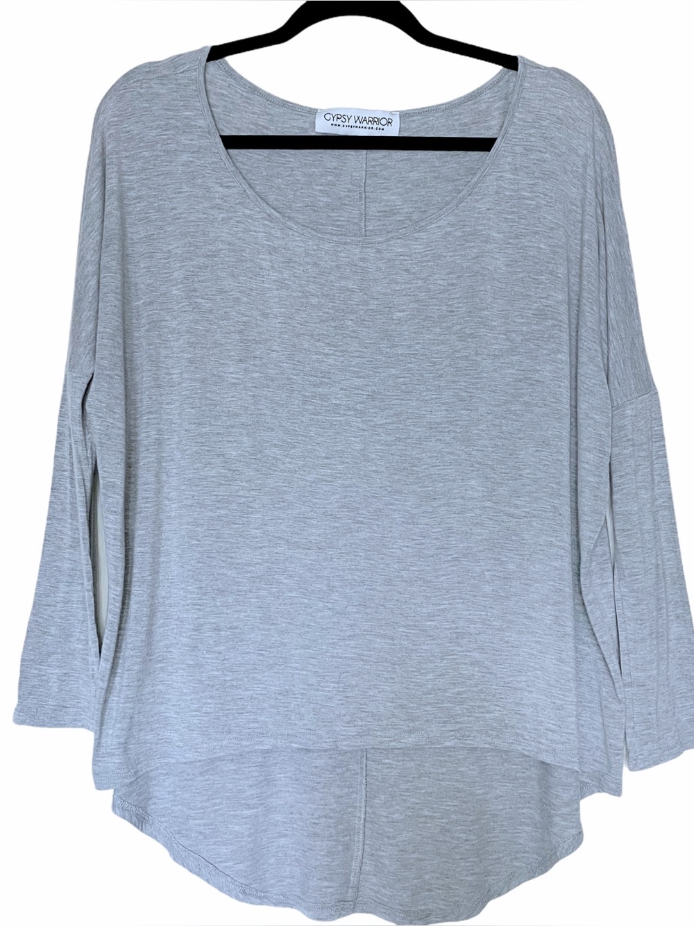Gypsy Warrior Gray Oversized Long Sleeve Top Size Small